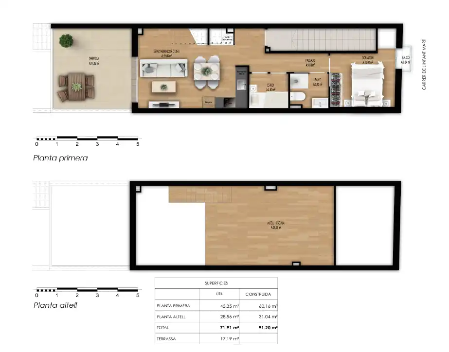 Duplex for sale in Terrassa  with Parquet flooring and Terrace