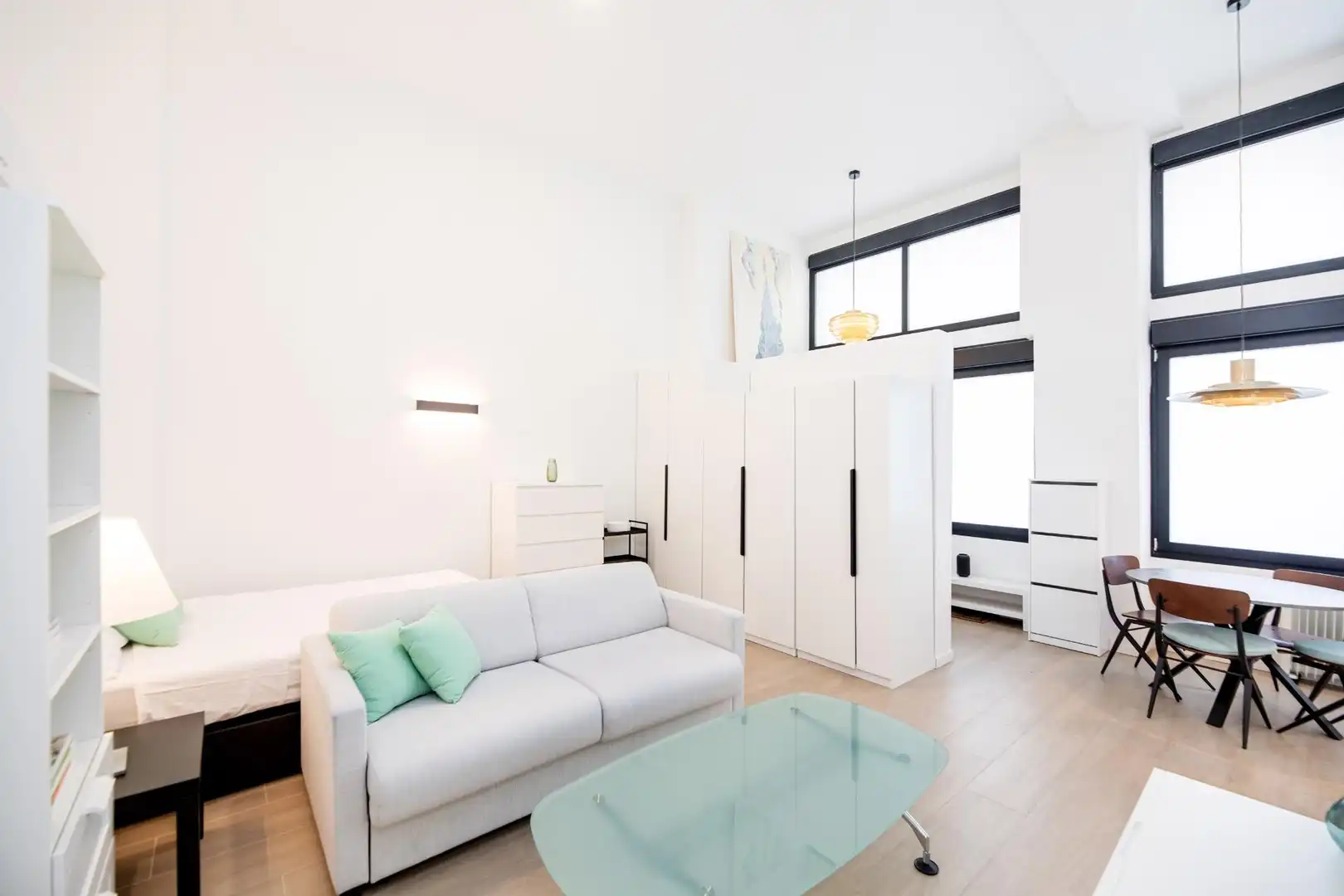 Sala de estar de Estudio de alquiler en Madrid con Amueblado y Alarma