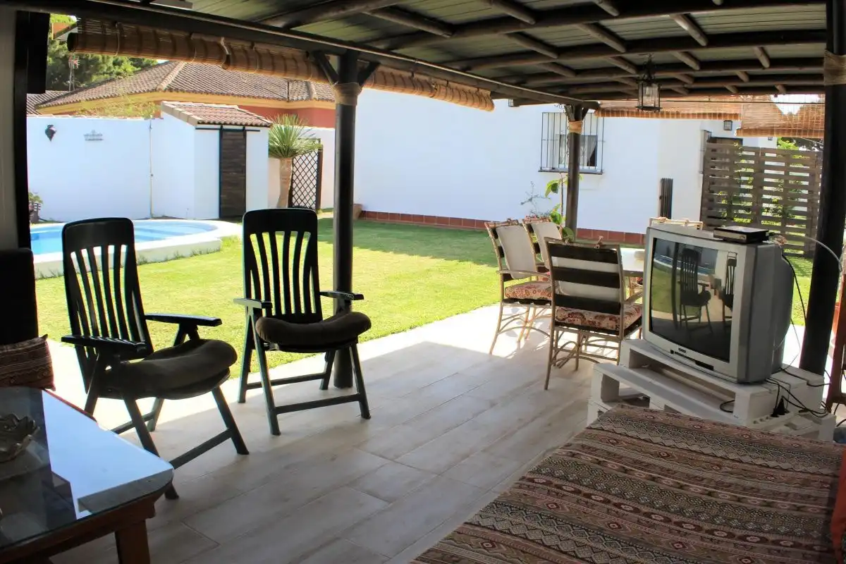 Jardí de Casa o xalet de lloguer en Chiclana de la Frontera amb Jardí privat, Terrassa i Piscina