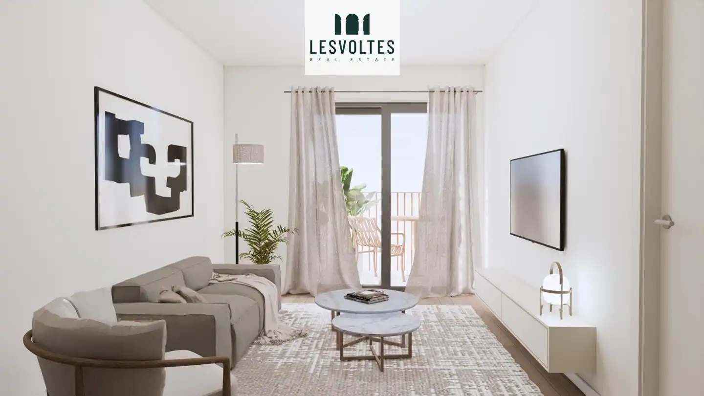 Sala de estar de Piso en venta en Palafrugell con Aire acondicionado, Calefacción y Parquet