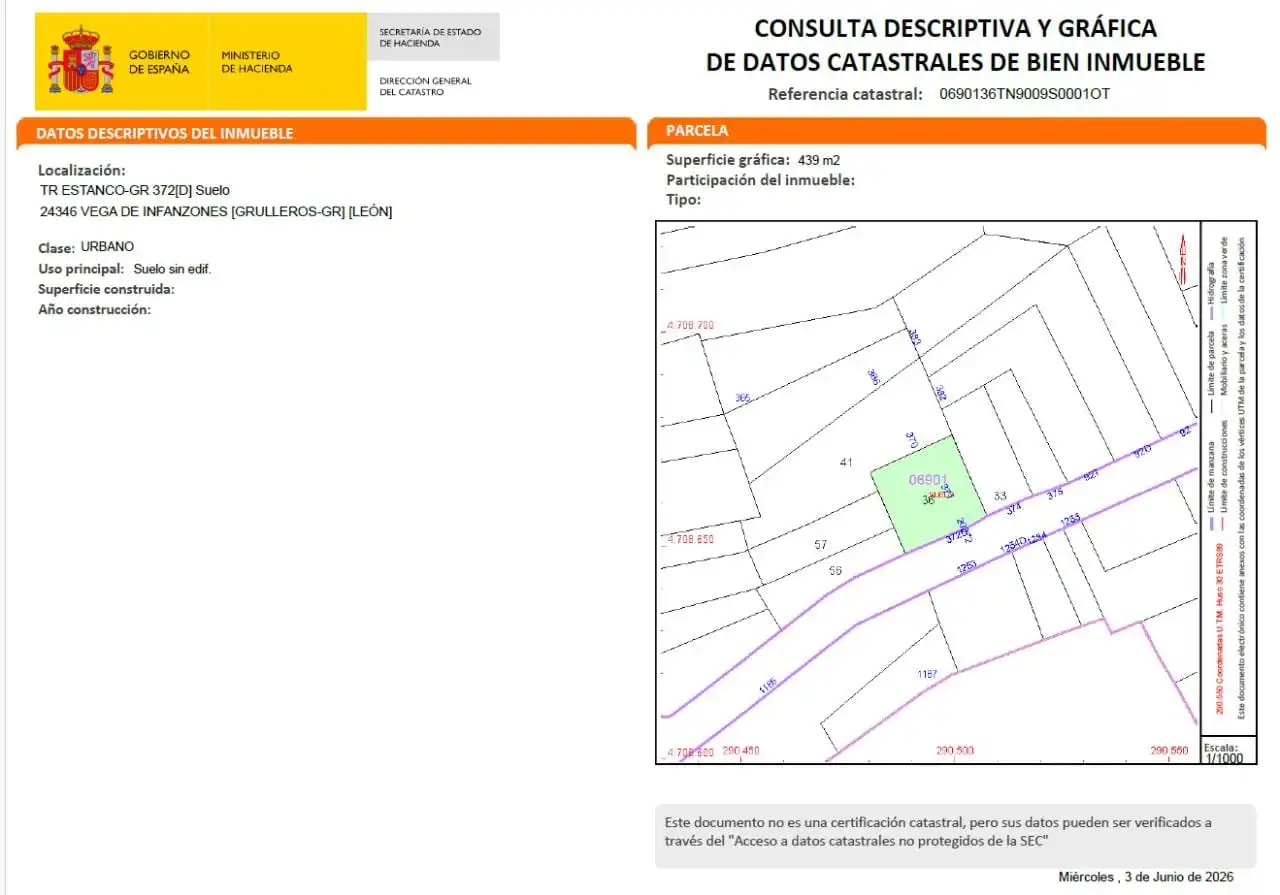 Residencial en venta en Vega de Infanzones