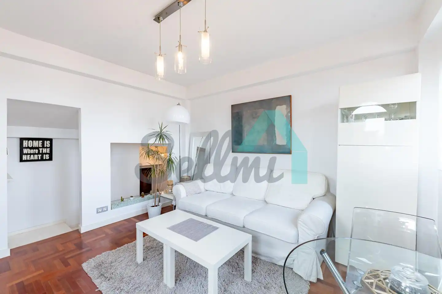 Wohnzimmer von Dachboden zur Miete in Gijón  mit Heizung, Parkett und Terrasse