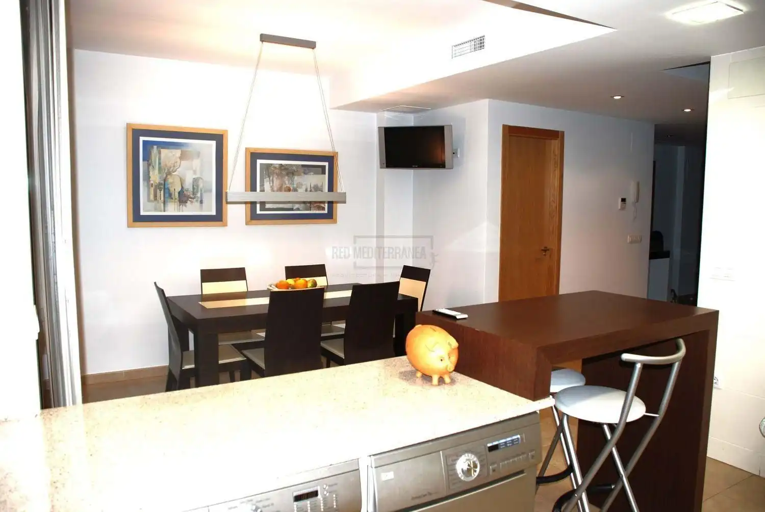 Esszimmer von Einfamilien-Reihenhaus zum Verkauf in Gandia mit Klimaanlage, Terrasse und Abstellraum