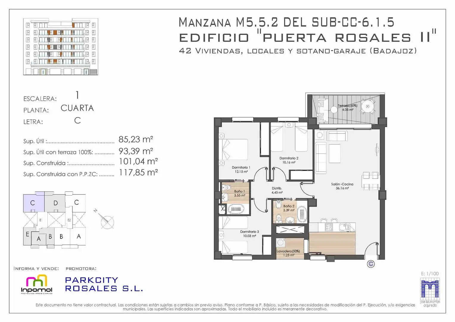 Piso en venta en Badajoz Capital con Aire acondicionado, Jardín privado y Terraza