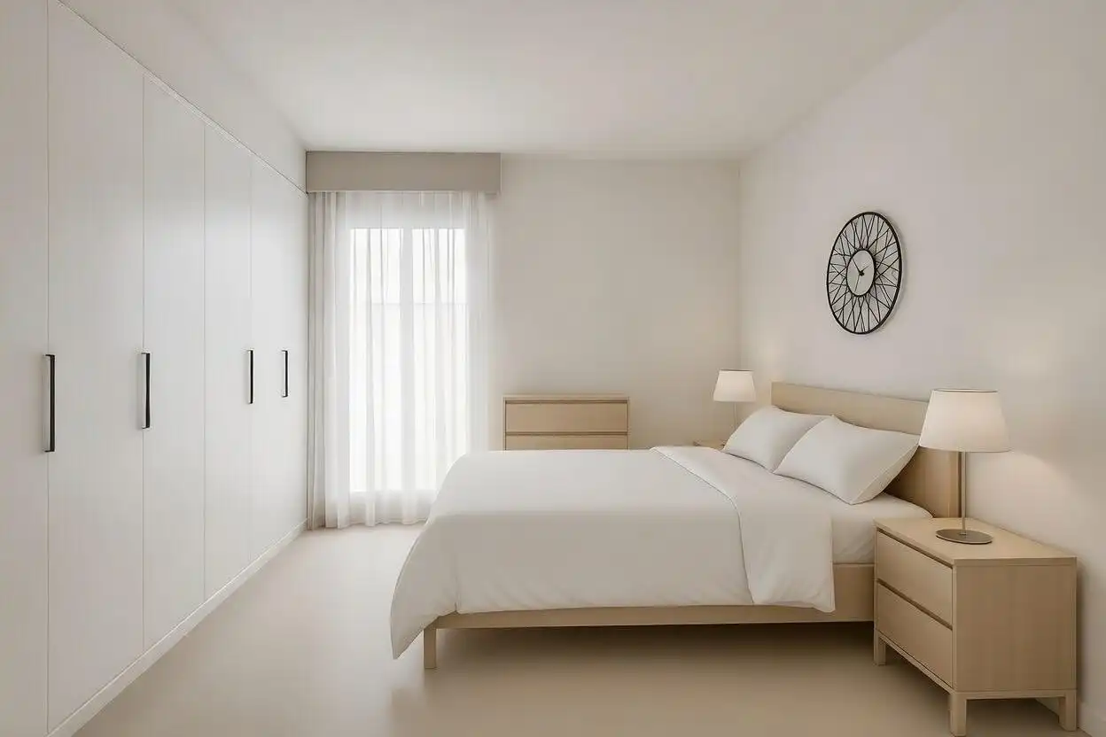 Schlafzimmer von Wohnung zum Verkauf in Sant Joan Les Fonts mit Klimaanlage, Heizung und Parkett