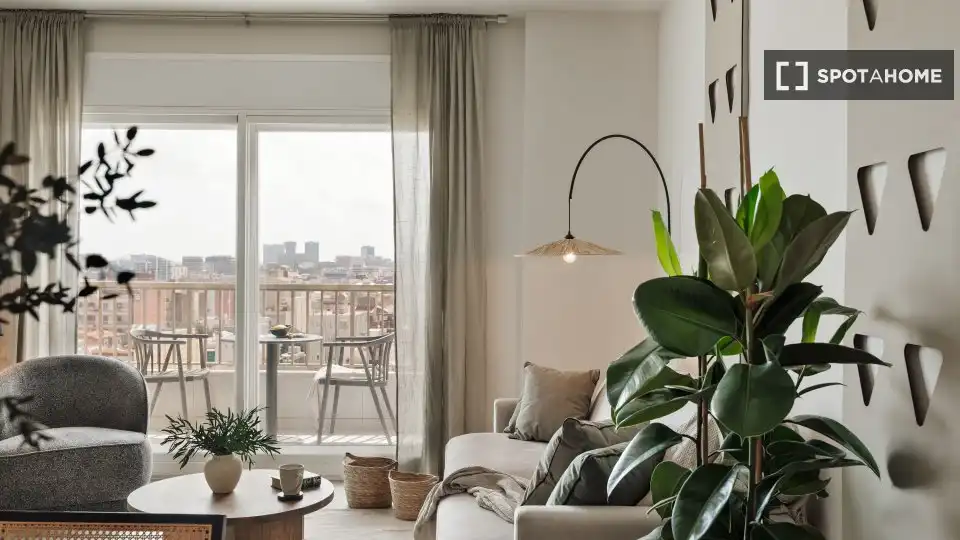 Living room of Flat for rent in Barcelona  with Air Conditioner, Heating and Furnished