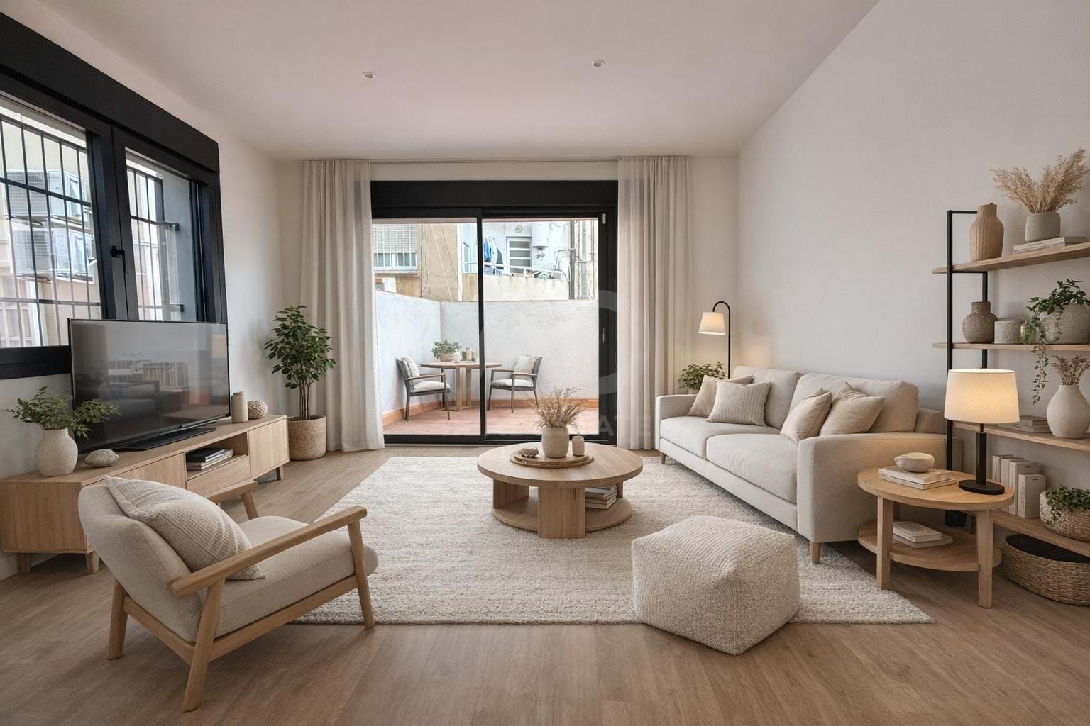 Sala d'estar de Pis de lloguer en Mataró amb Aire condicionat i Terrassa