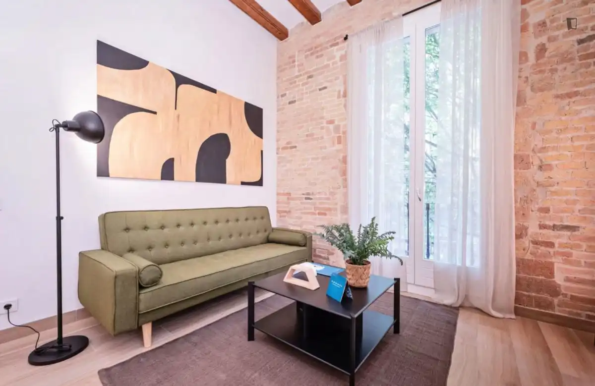Sala de estar de Apartamento de alquiler en Barcelona con Amueblado, Horno y Lavadora