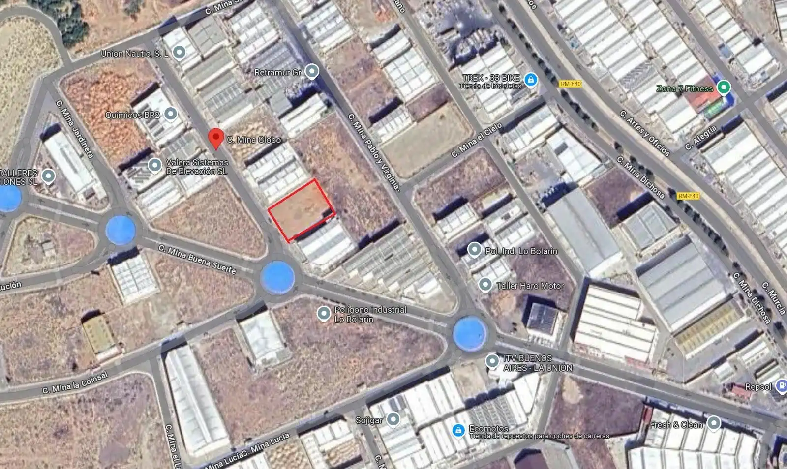 Vista exterior de Terreno industrial en venta en La Unión