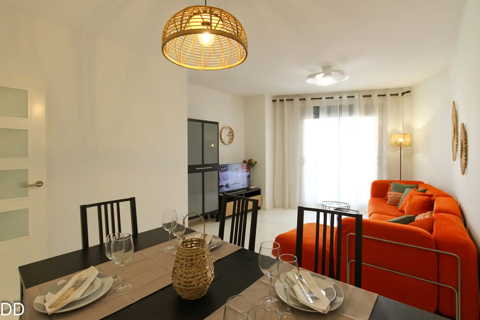 Sala de estar de Apartamento de alquiler en Dénia con Aire acondicionado, Terraza y Amueblado