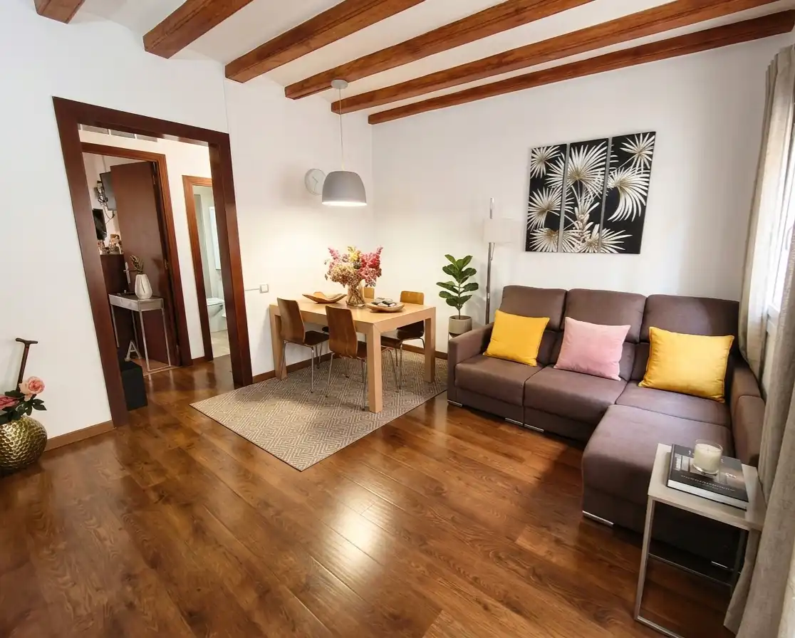 Sala de estar de Piso en venta en  Barcelona Capital con Aire acondicionado, Calefacción y Parquet