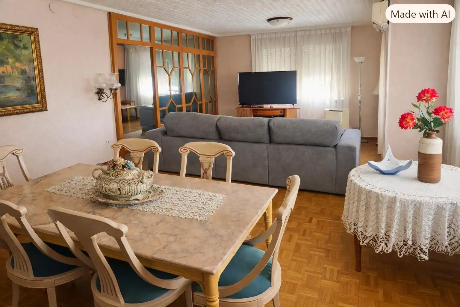 Living room of Flat for sale in Benetússer  with Air Conditioner and Balcony
