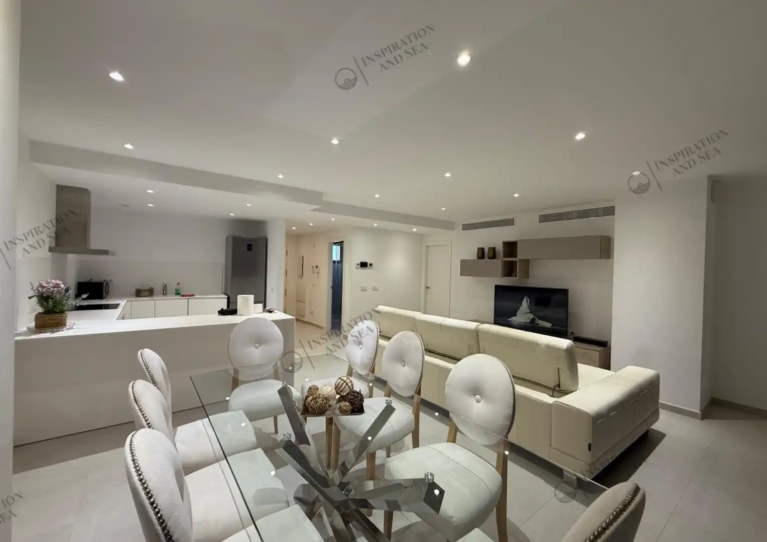 Sala d'estar de Àtic de lloguer en Santa Eulària des Riu amb Aire condicionat, Calefacció i Terrassa