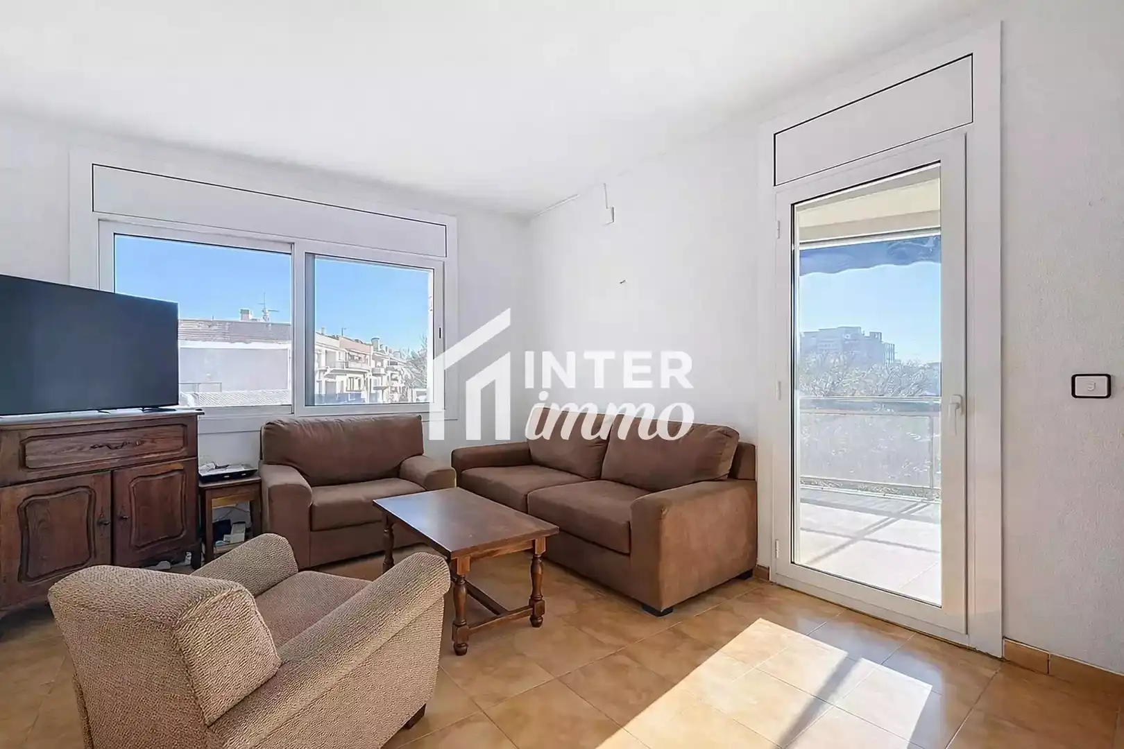 Sala de estar de Apartamento en venta en Roses con Aire acondicionado, Terraza y Amueblado