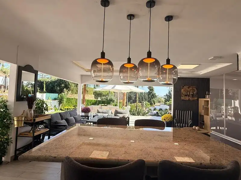 Dining room of Houses for rent in Estepona  with Air Conditioner, Private garden and Terrace