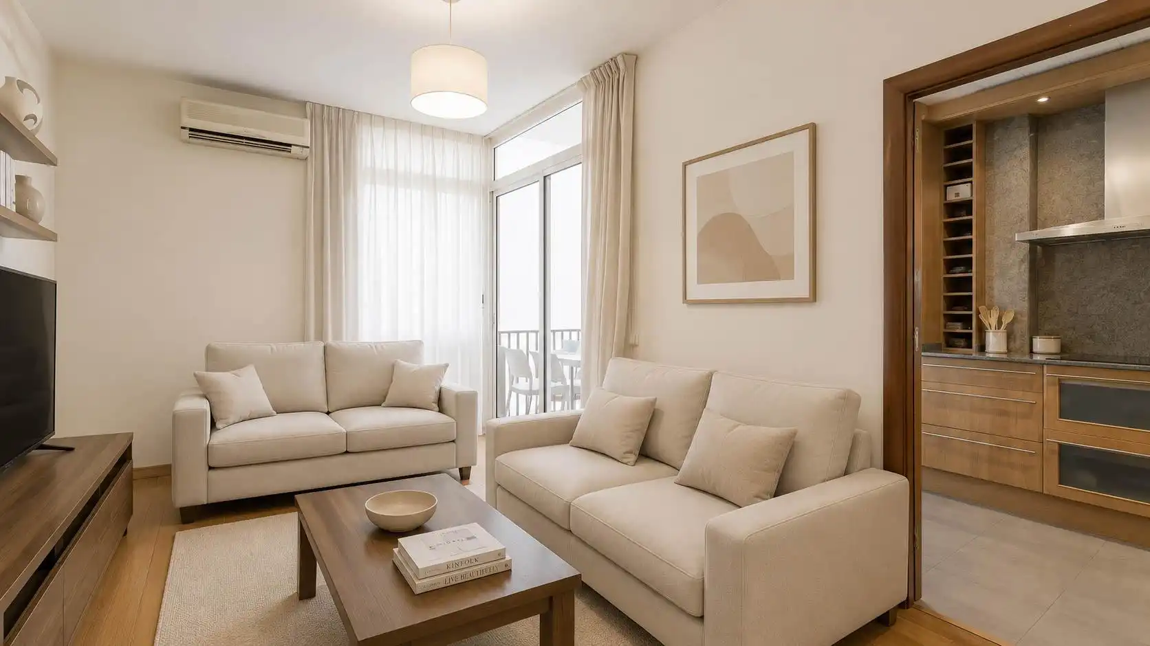 Living room of Flat for sale in Barcelona  with Air Conditioner, Heating and Parquet flooring