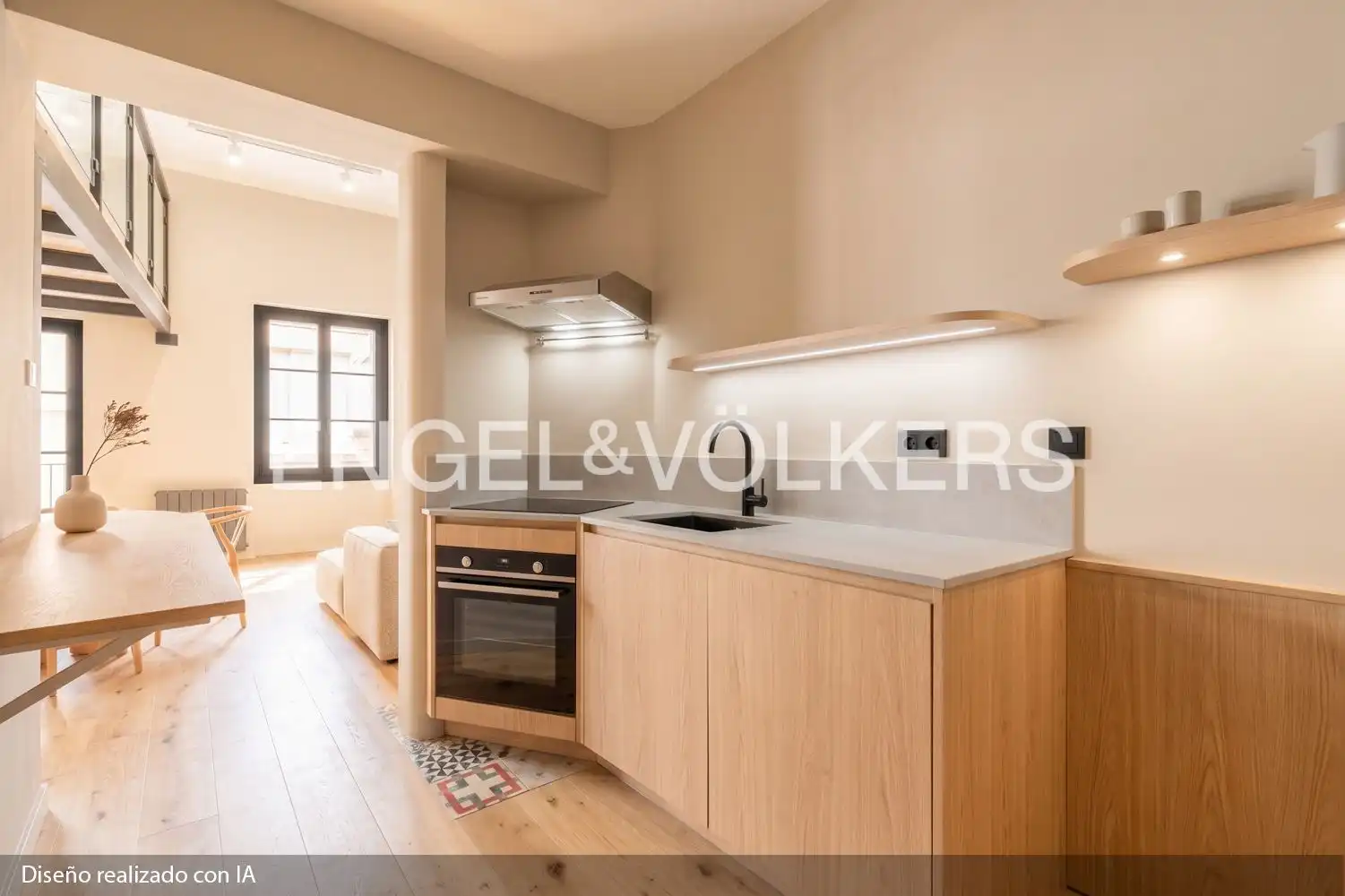 Küche von Wohnung zum Verkauf in Valencia mit Klimaanlage, Heizung und Balkon
