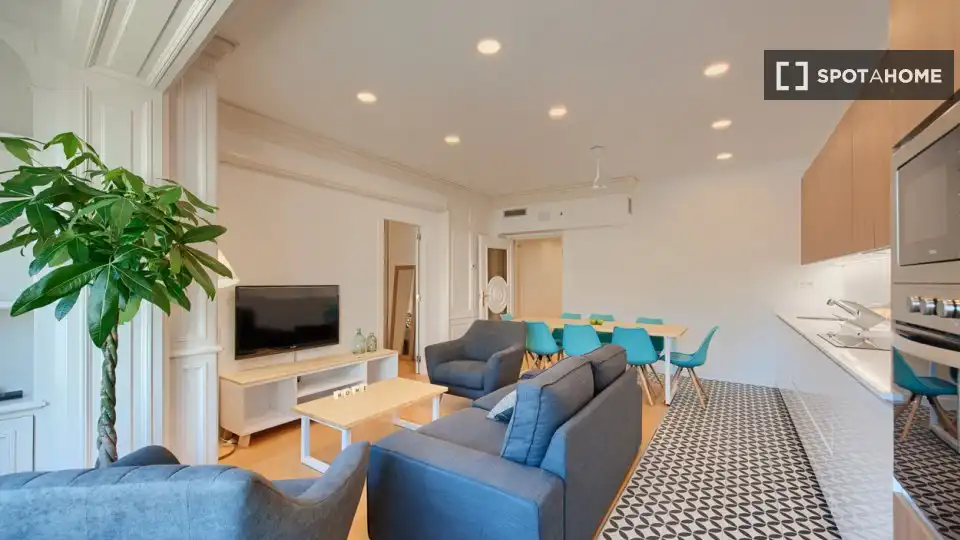Living room of Flat for rent in Barcelona  with Air Conditioner, Heating and Furnished