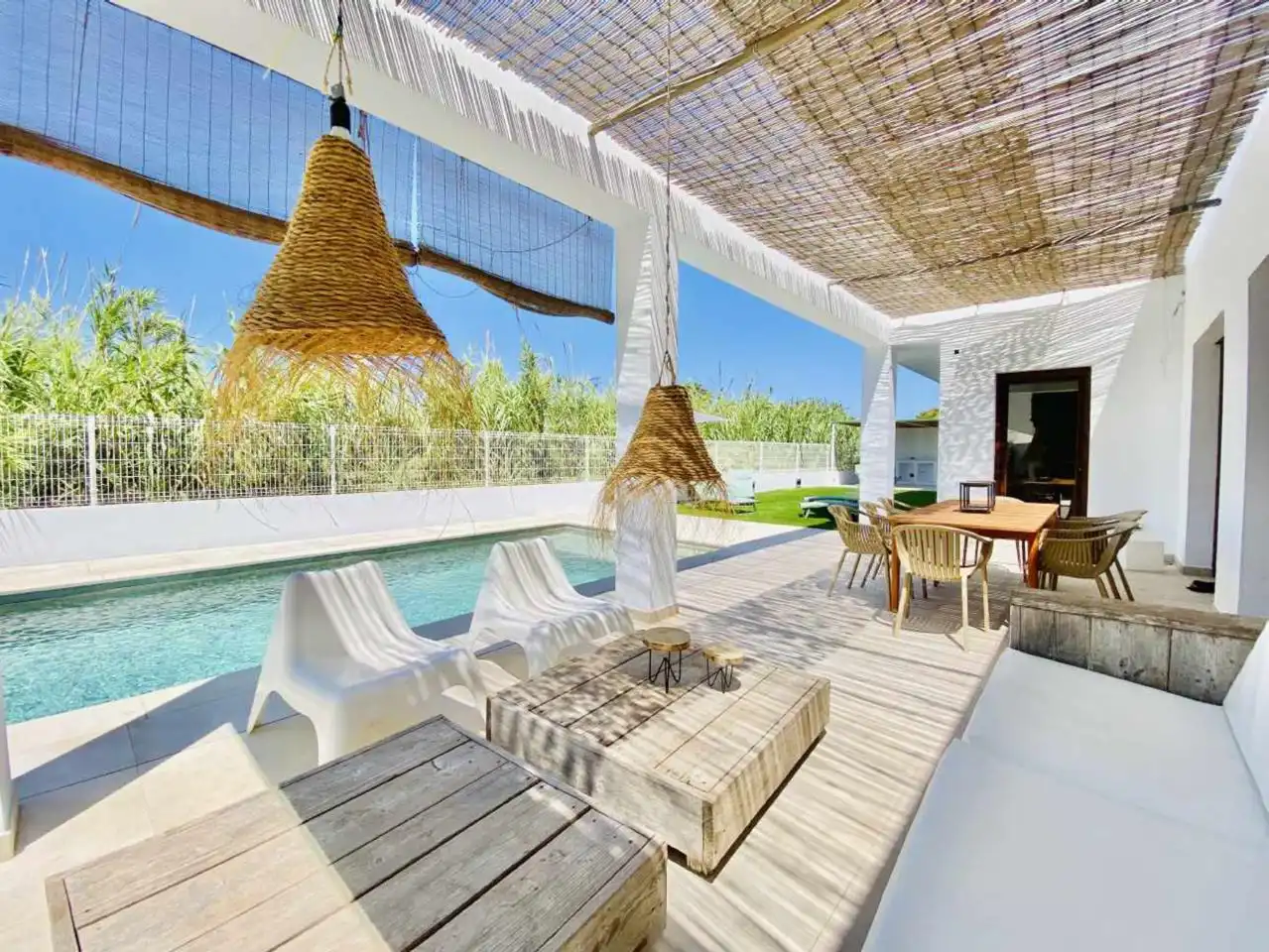Terraza de Casa o chalet de alquiler en Santa Eulària des Riu con Aire acondicionado, Terraza y Piscina