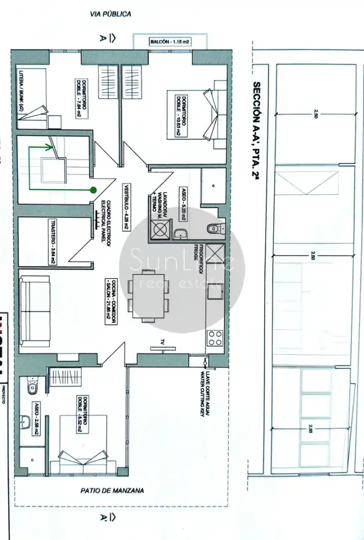 Wohnung zum Verkauf in Valencia mit Klimaanlage, Möbliert und Balkon