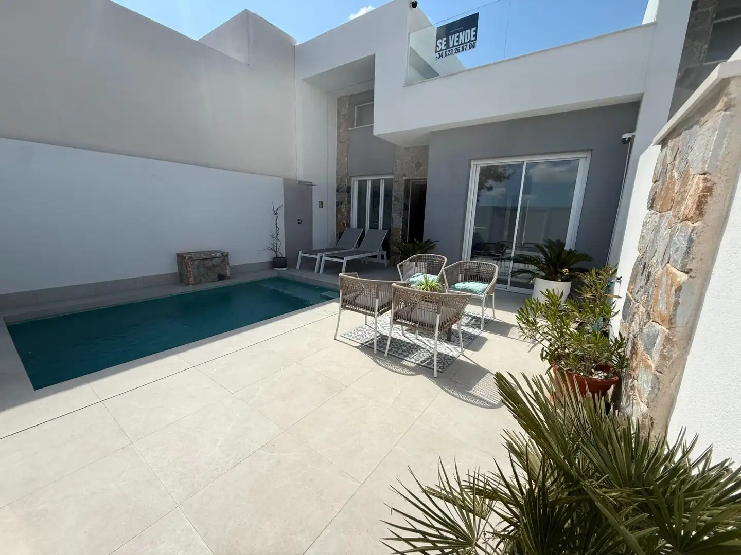 Terraza de Casa o chalet en venta en Torre-Pacheco con Calefacción, Jardín privado y Piscina