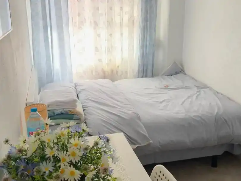 Schlafzimmer von Wohnung zur Miete in  Madrid Capital mit Klimaanlage und Balkon