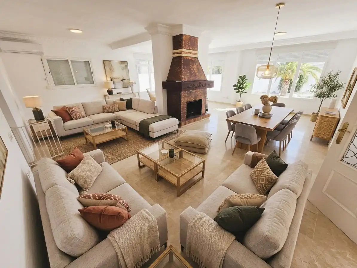 Sala d'estar de Casa o xalet de lloguer en Marbella amb Jardí privat, Terrassa i Piscina