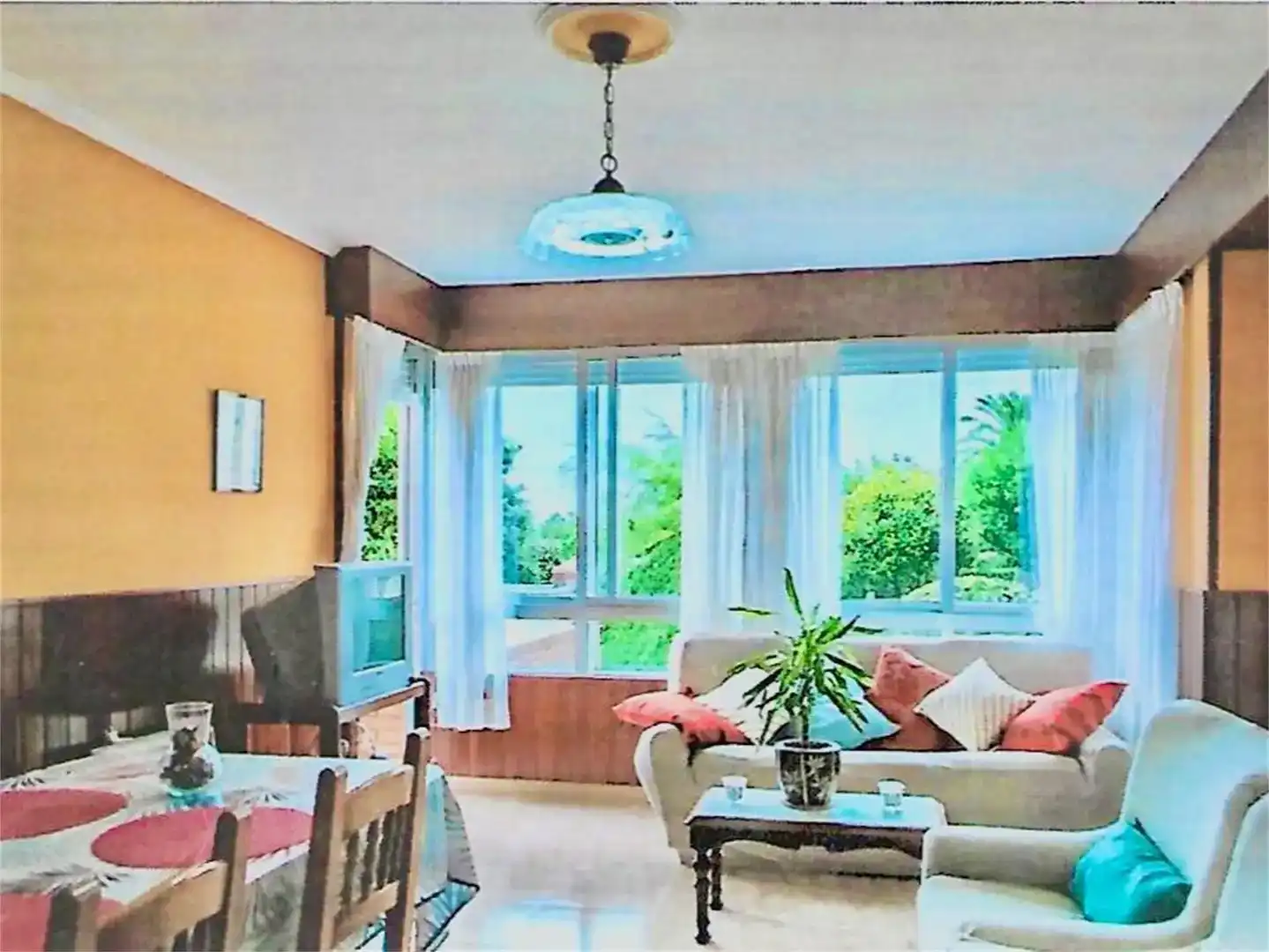 Wohnzimmer von Wohnungen zur Miete in Valdoviño mit Privatgarten, Parkett und Abstellraum