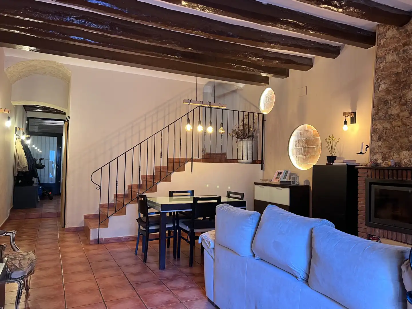 Wohnzimmer von Haus oder Chalet zum Verkauf in Vilassar de Dalt mit Terrasse und Ofen