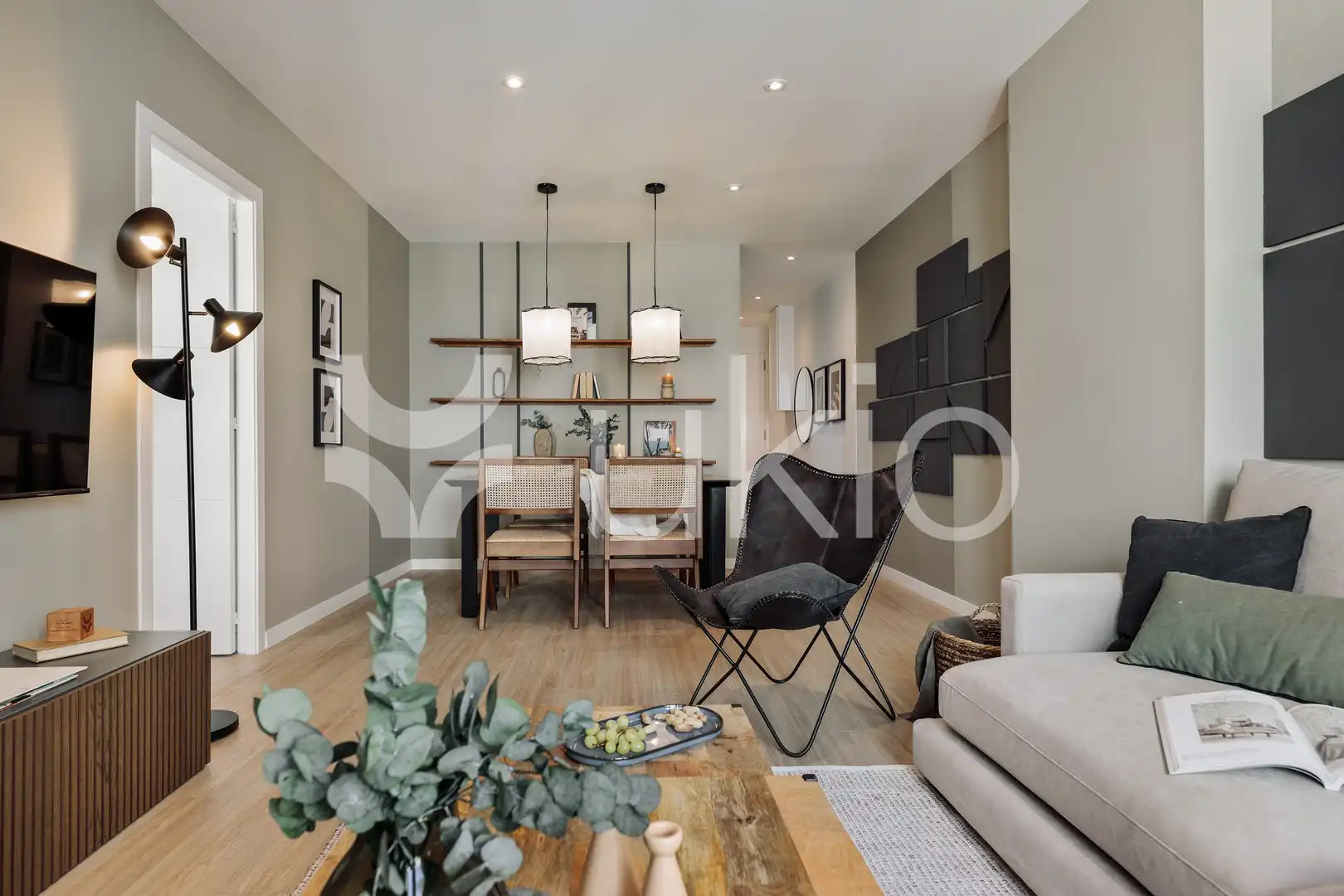 Sala de estar de Apartamento de alquiler en Barcelona con Aire acondicionado, Calefacción y Amueblado