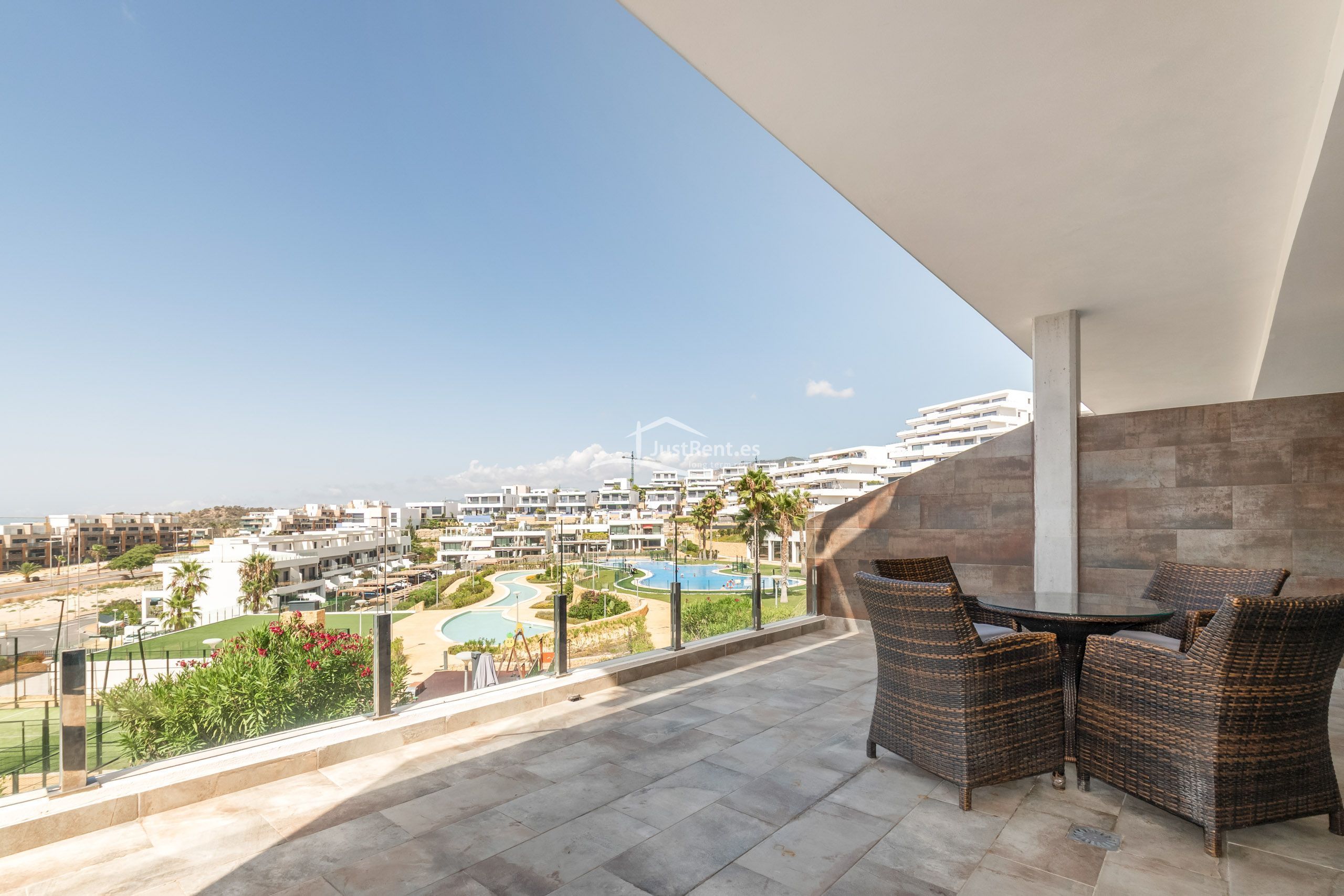 Terrace of Flat to rent in Finestrat  with Air Conditioner, Heating and Private garden