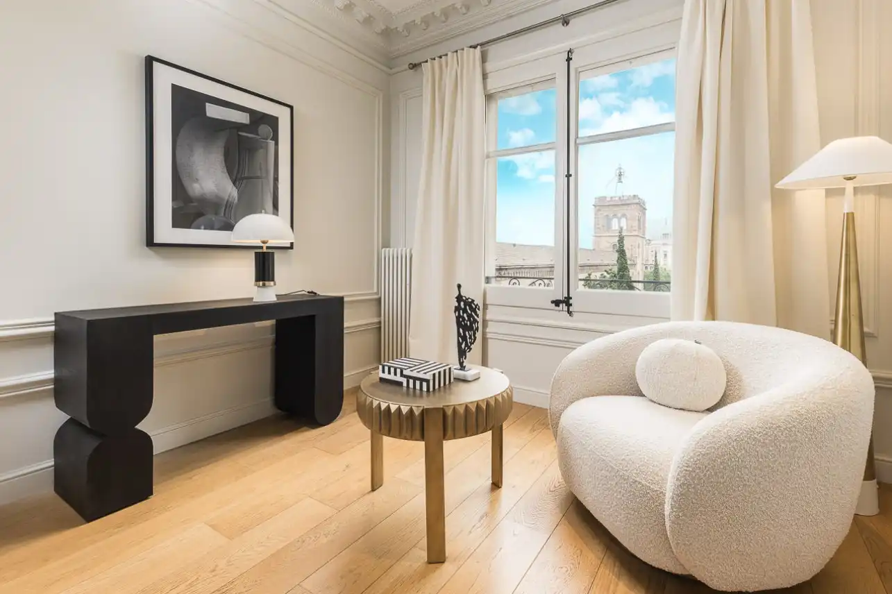 Dormitori de Apartament de lloguer en Barcelona amb Aire condicionat, Calefacció i Terrassa