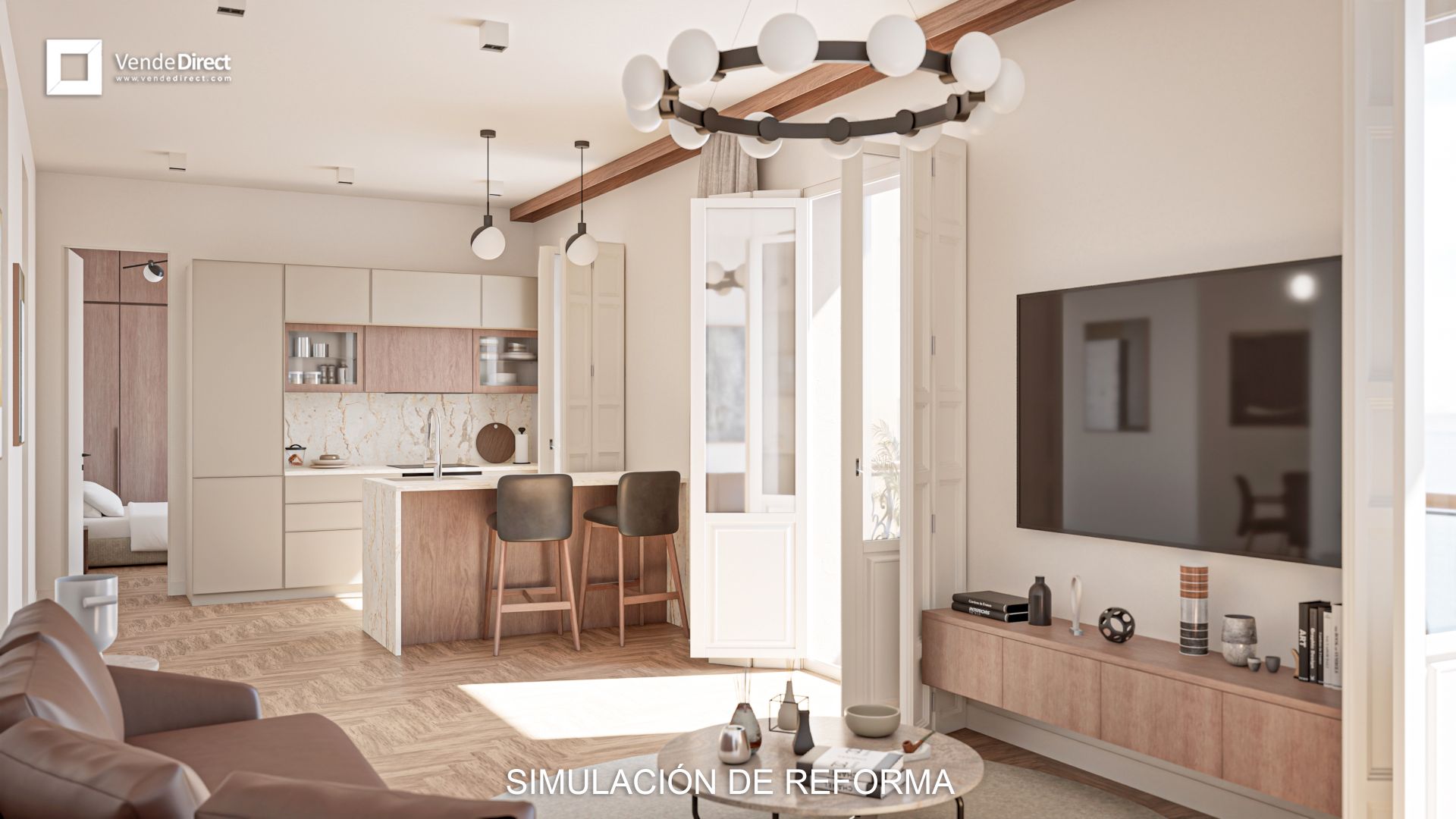 Living room of Flat for sale in  Madrid Capital  with Air Conditioner, Heating and Parquet flooring