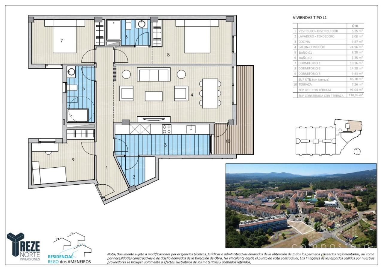 Flat for sale in Pedregal, Residencial 'Rego Dos Ameneiros', Bertamirans