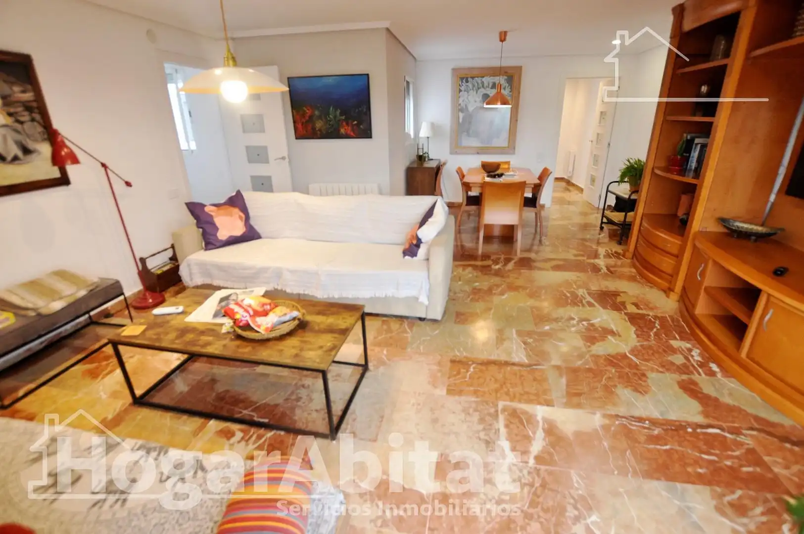 Wohnzimmer von Wohnung zum Verkauf in Valencia mit Klimaanlage, Möbliert und Balkon