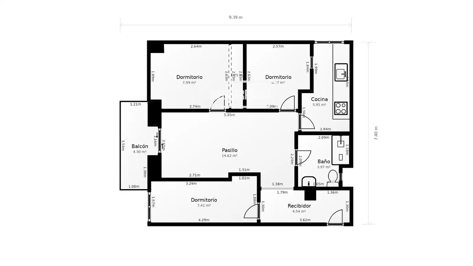 Wohnung zum Verkauf in Gandia mit Klimaanlage, Heizung und Terrasse
