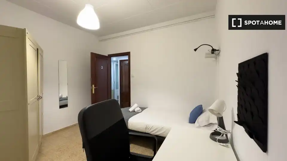 Habitación de Piso de alquiler en Barcelona con Aire acondicionado, Calefacción y Amueblado