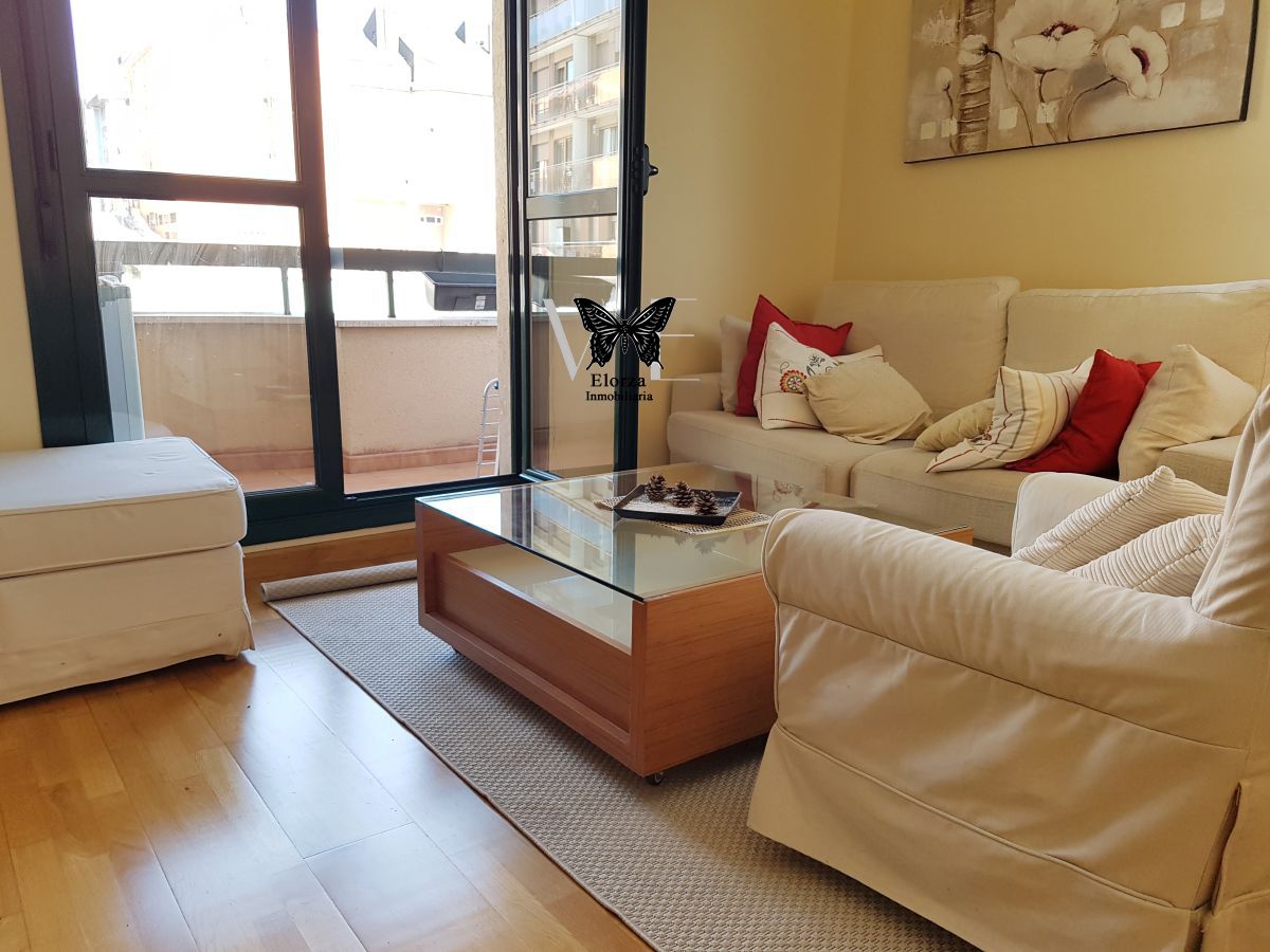 Sala de estar de Piso de alquiler en Oviedo  con Calefacción, Parquet y Terraza