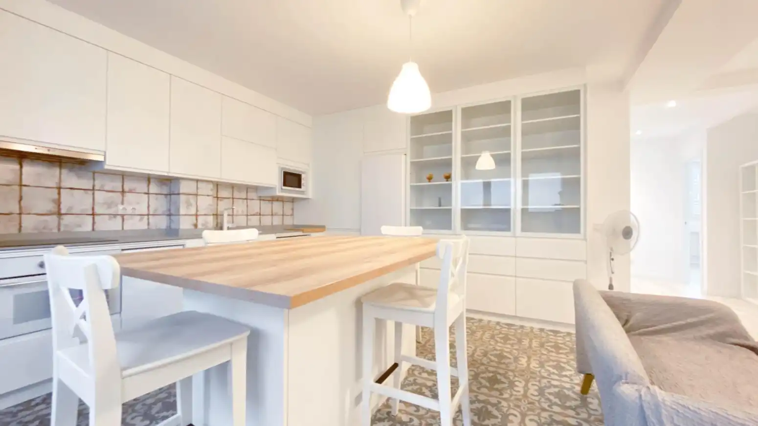 Kitchen of Flat for rent in Santander  with Heating, Terrace and Furnished