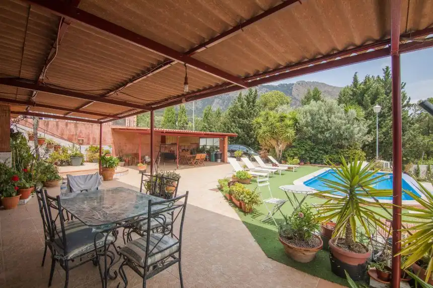 Terrassa de Casa o xalet en venda en Tibi amb Aire condicionat, Piscina i Moblat