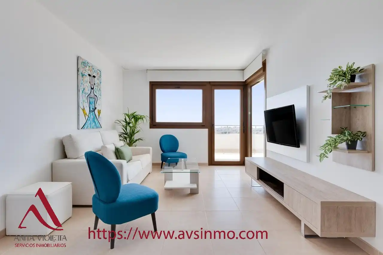 Sala d'estar de Apartament de lloguer en Orihuela amb Aire condicionat, Moblat i Forn