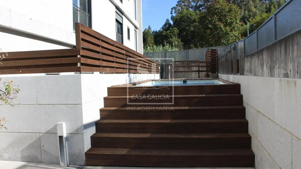 Terrace of Flat for rent in Baiona  with Heating, Parquet flooring and Terrace