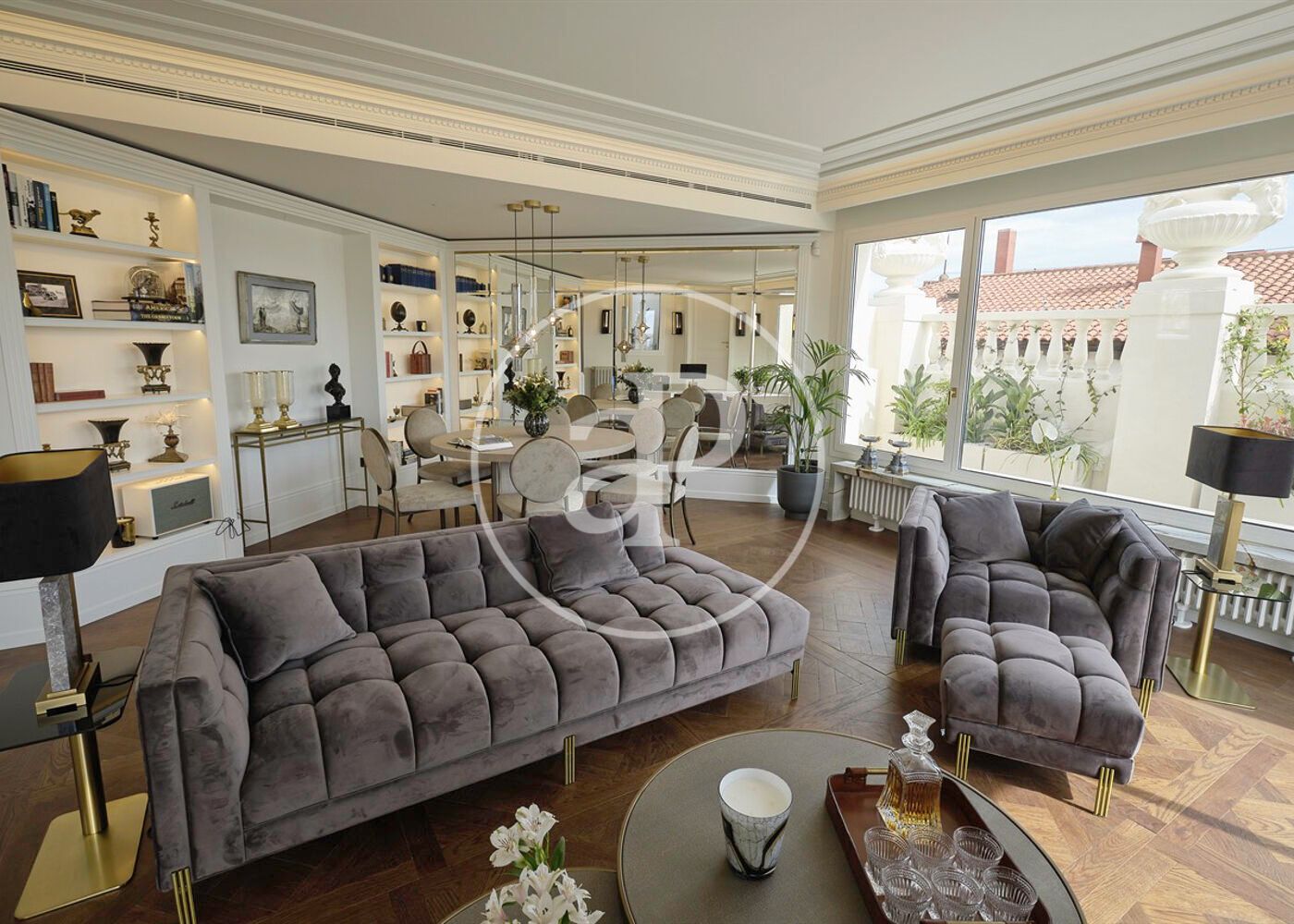 Sala d'estar de Àtic de lloguer en  Barcelona Capital amb Aire condicionat, Calefacció i Jardí privat