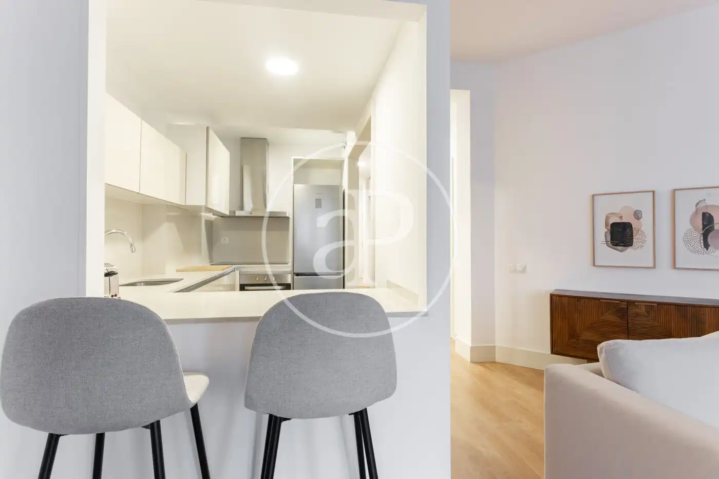 Küche von Wohnung zur Miete in Barcelona mit Klimaanlage, Heizung und Möbliert