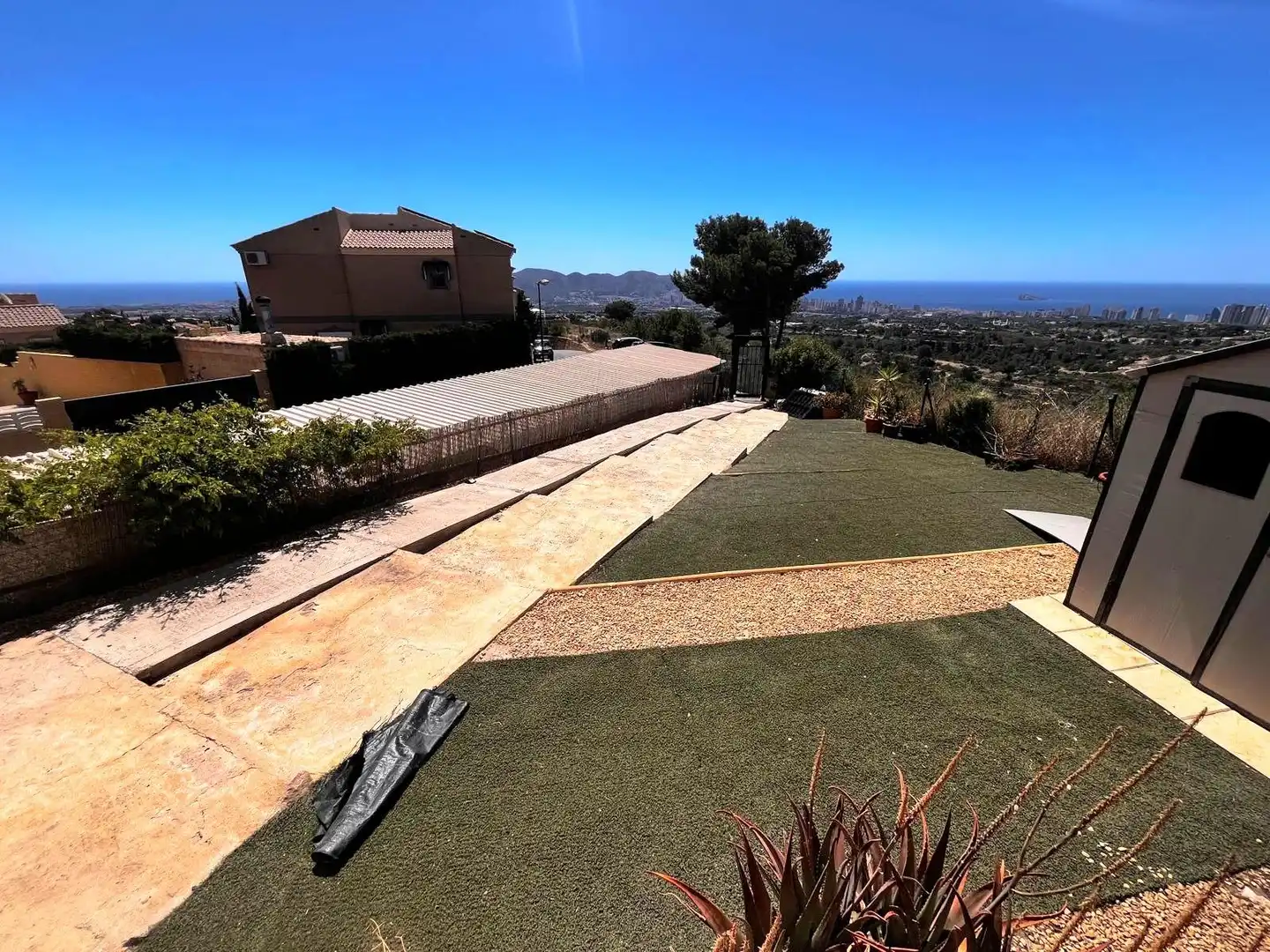 Terrasse von Erdgeschoss zum Verkauf in La Nucia mit Klimaanlage, Heizung und Privatgarten