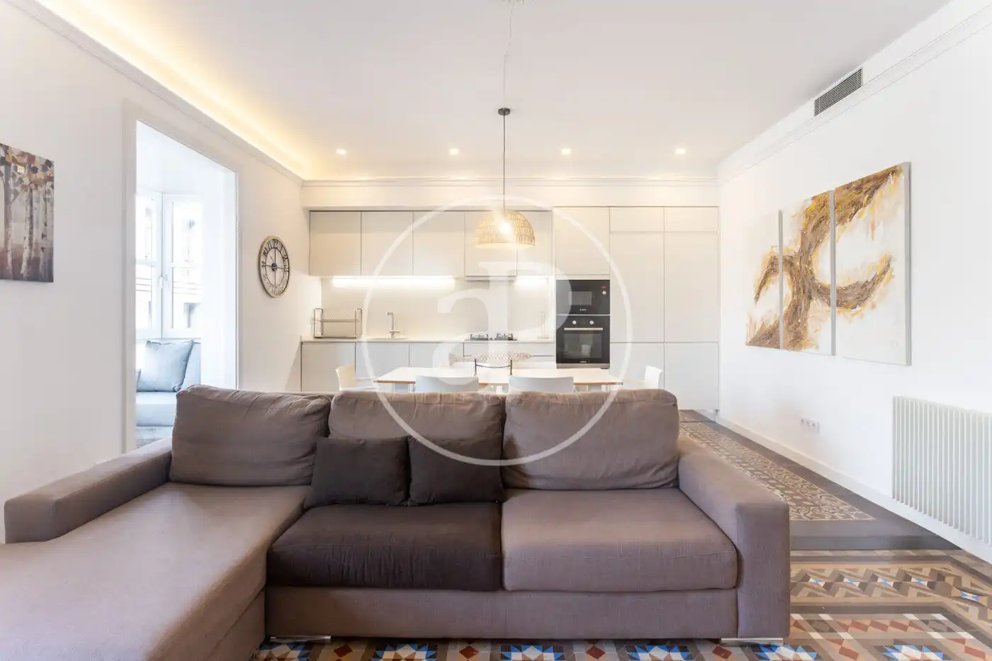 Sala d'estar de Pis de lloguer en Barcelona amb Aire condicionat, Calefacció i Moblat