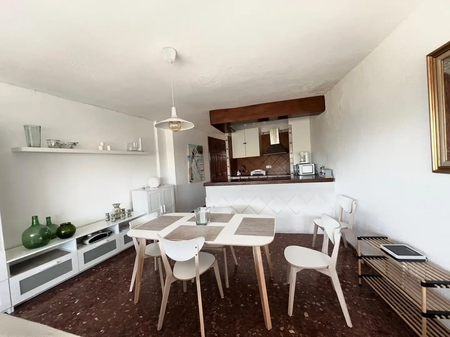 Menjador de Apartament de lloguer en Mijas amb Jardí privat