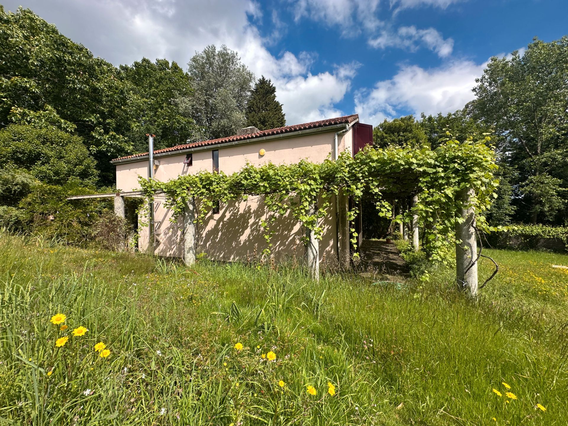 Vista exterior de Casa o xalet en venda en Santiago de Compostela  amb Calefacció, Jardí privat i Terrassa