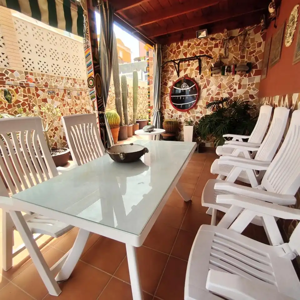 Terrasse von Haus oder Chalet zur Miete in Mogán mit Privatgarten, Terrasse und Abstellraum