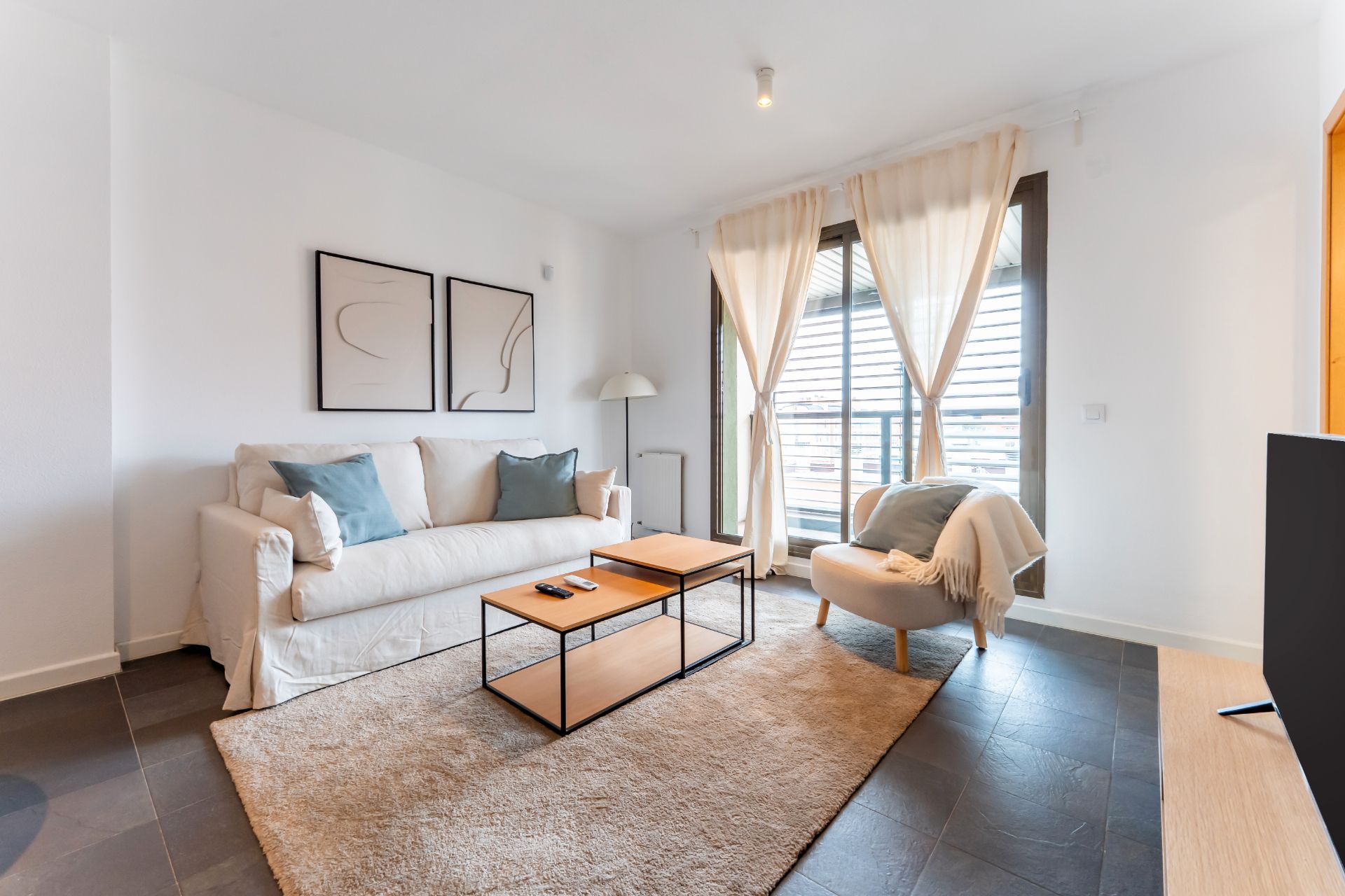 Sala d'estar de Pis de lloguer en  Madrid Capital amb Aire condicionat, Calefacció i Terrassa